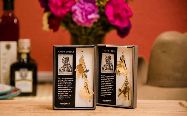 Cooks Earrings Gold Utensils