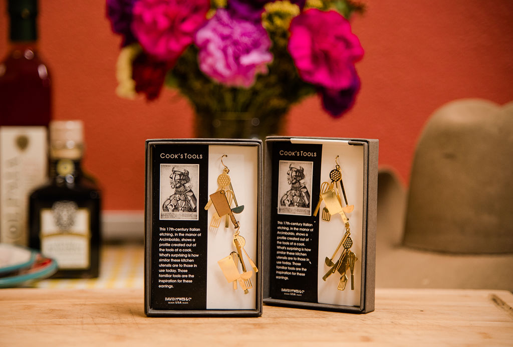 Cooks Earrings Gold Utensils