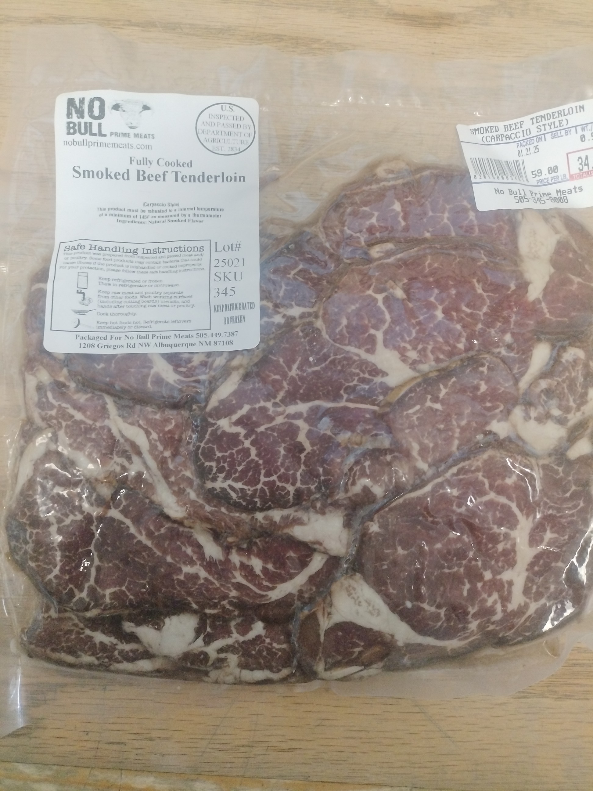 Smoked Beef Tenderloin (Carpaccio Style)
