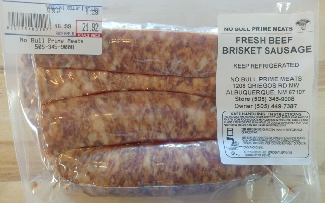 Fresh Beef Brisket Sausage